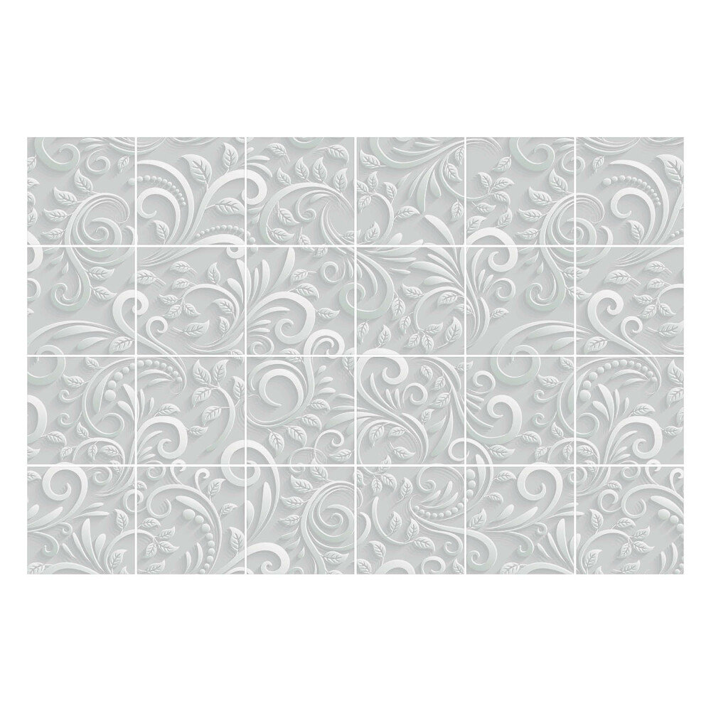 Nálepka na dlaždice Elegantní listy a spirály