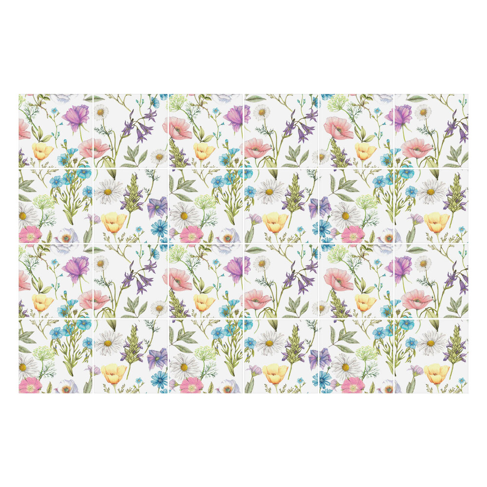 Samolepka na dlaždice Motiv květinové louky