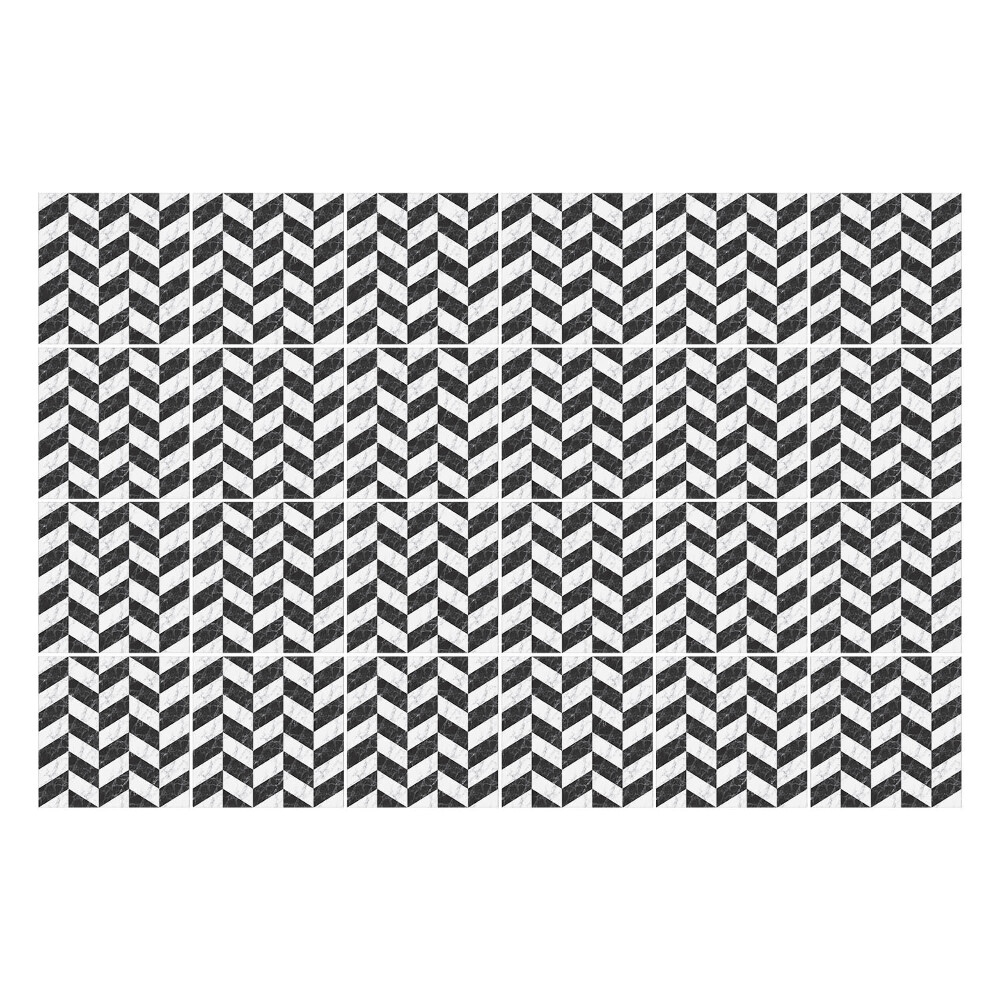 Nálepka na dlaždice Cikcakové motivy v řadě