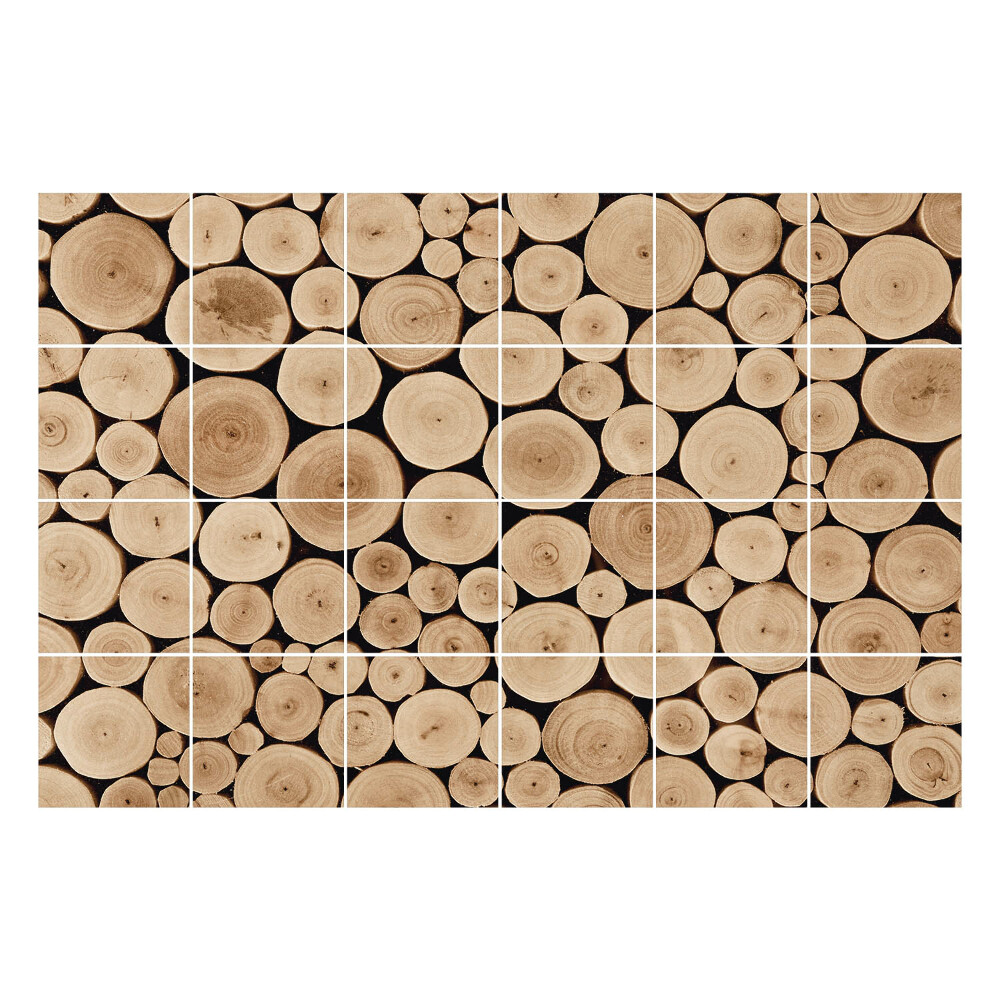 Samolepka na dlaždice Koláž z kulatiny