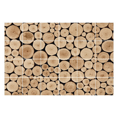 Samolepka na dlaždice Koláž z kulatiny