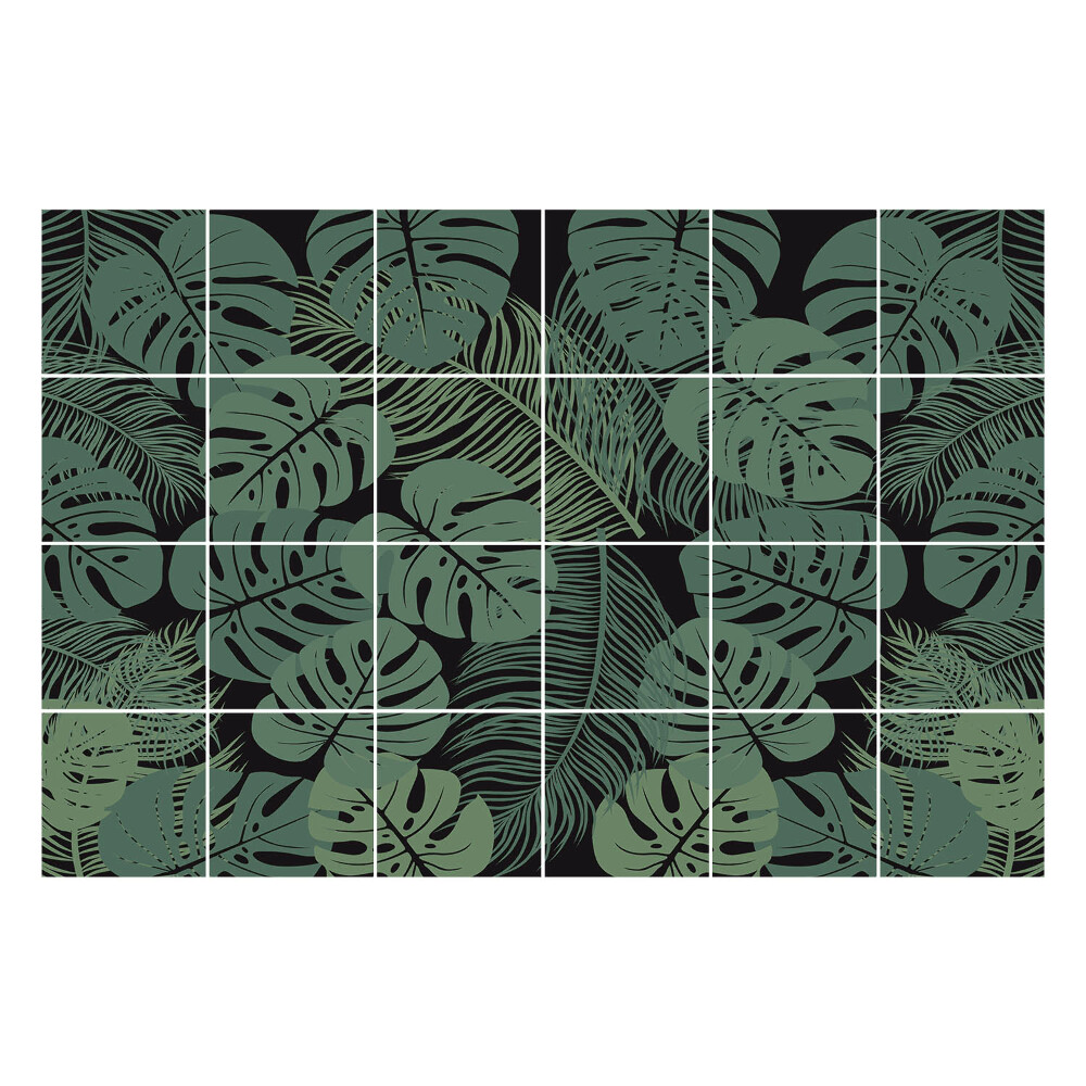 Samolepka na dlaždice Tropické listí v houští