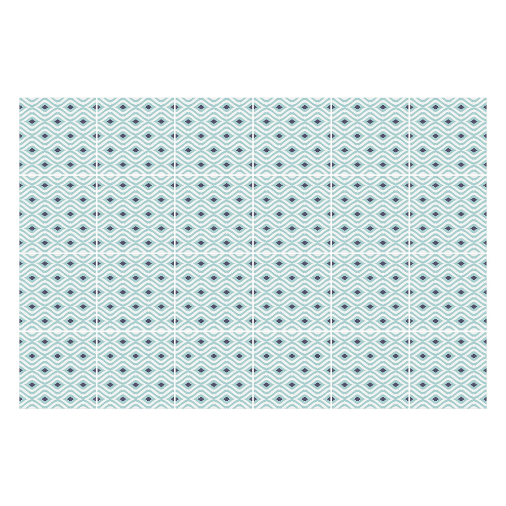 Nálepka na dlaždice Vlny s kruhy