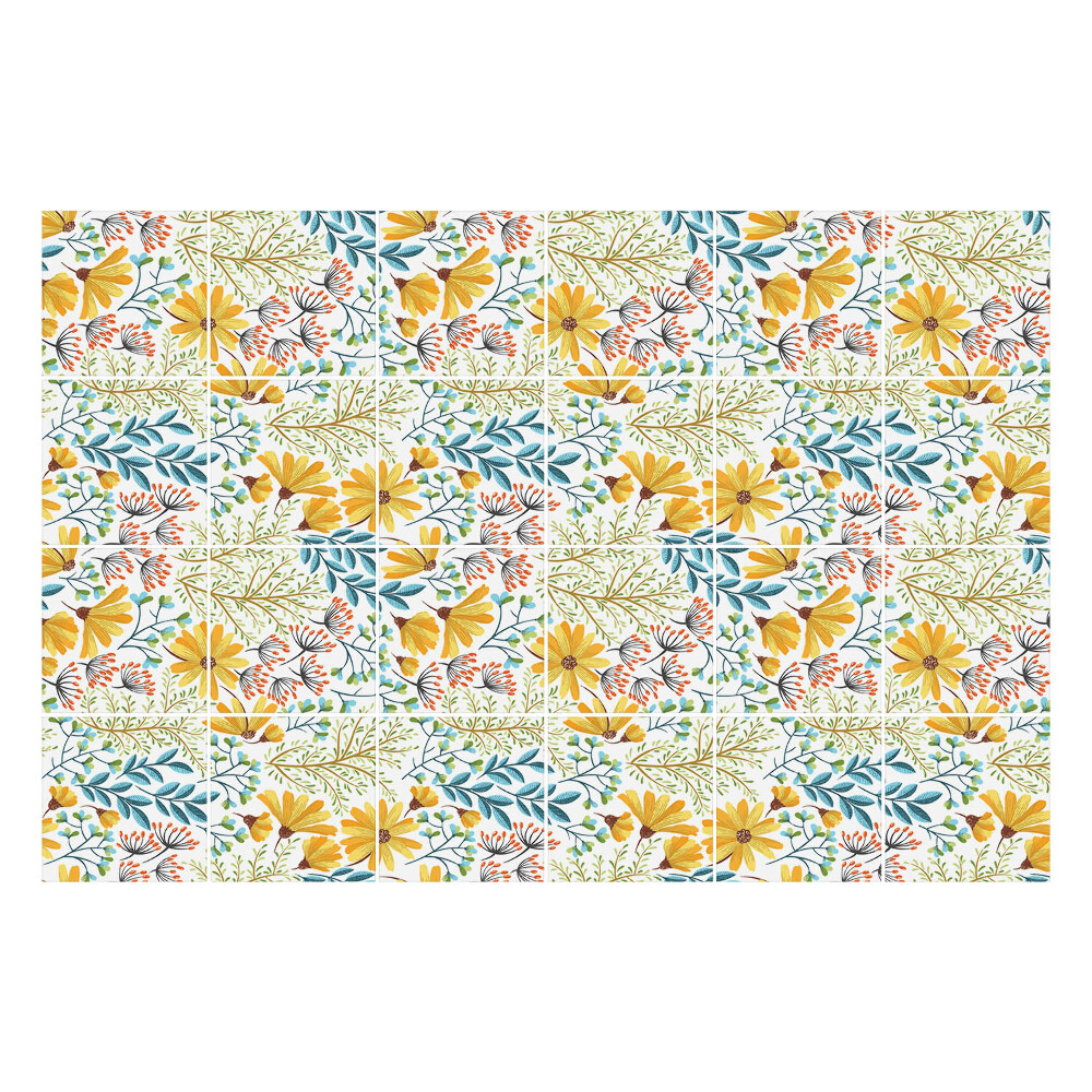 Samolepka na dlaždice Květinový rostlinný motiv