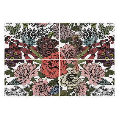 Nálepka na dlaždice Květinový motiv s detaily