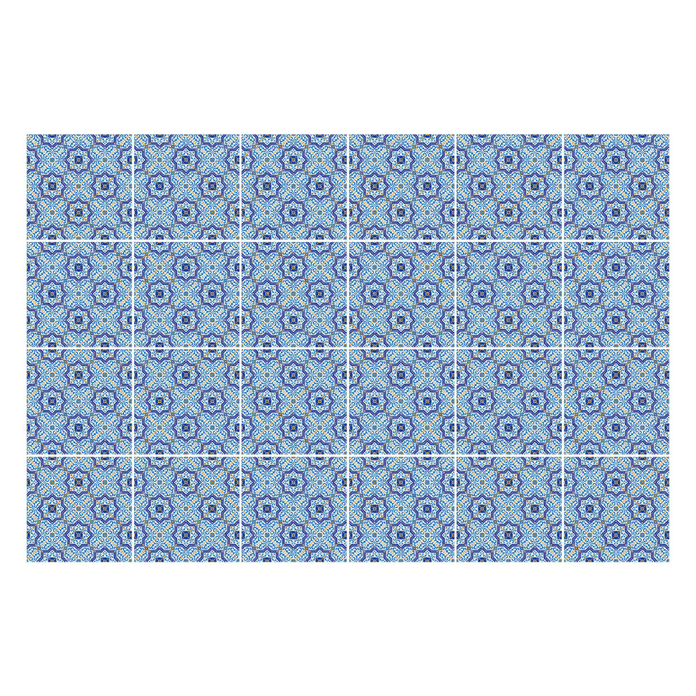 Samolepka na dlaždice Geometrické květinové motivy