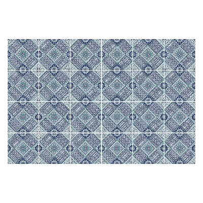 Nálepka na dlaždice Geometrické diamanty s květinami