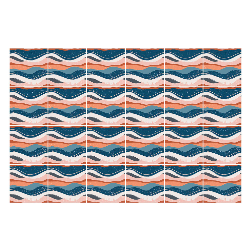 Samolepka na dlaždice Vlny v pastelových tónech