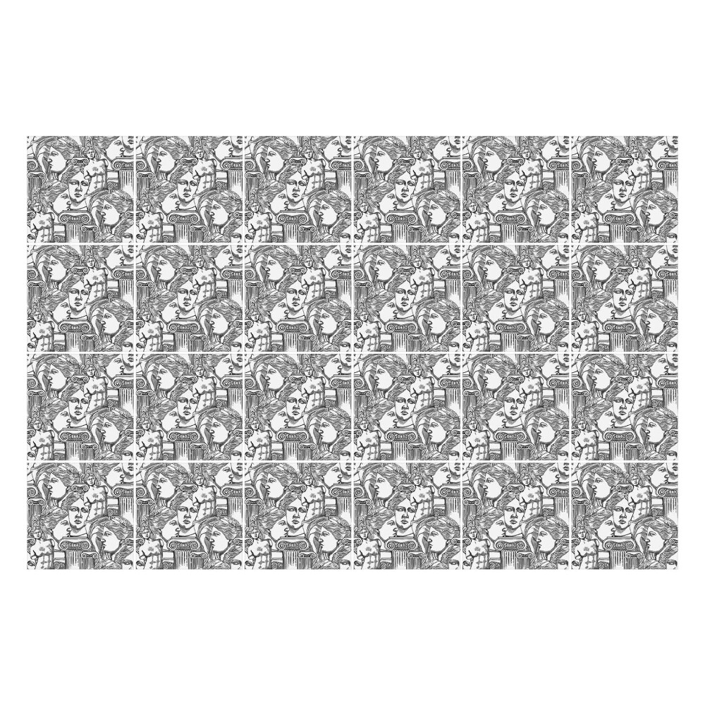 Samolepka na dlaždice Tváře v opakujícím se vzoru