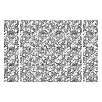 Samolepka na dlaždice Tváře v opakujícím se vzoru