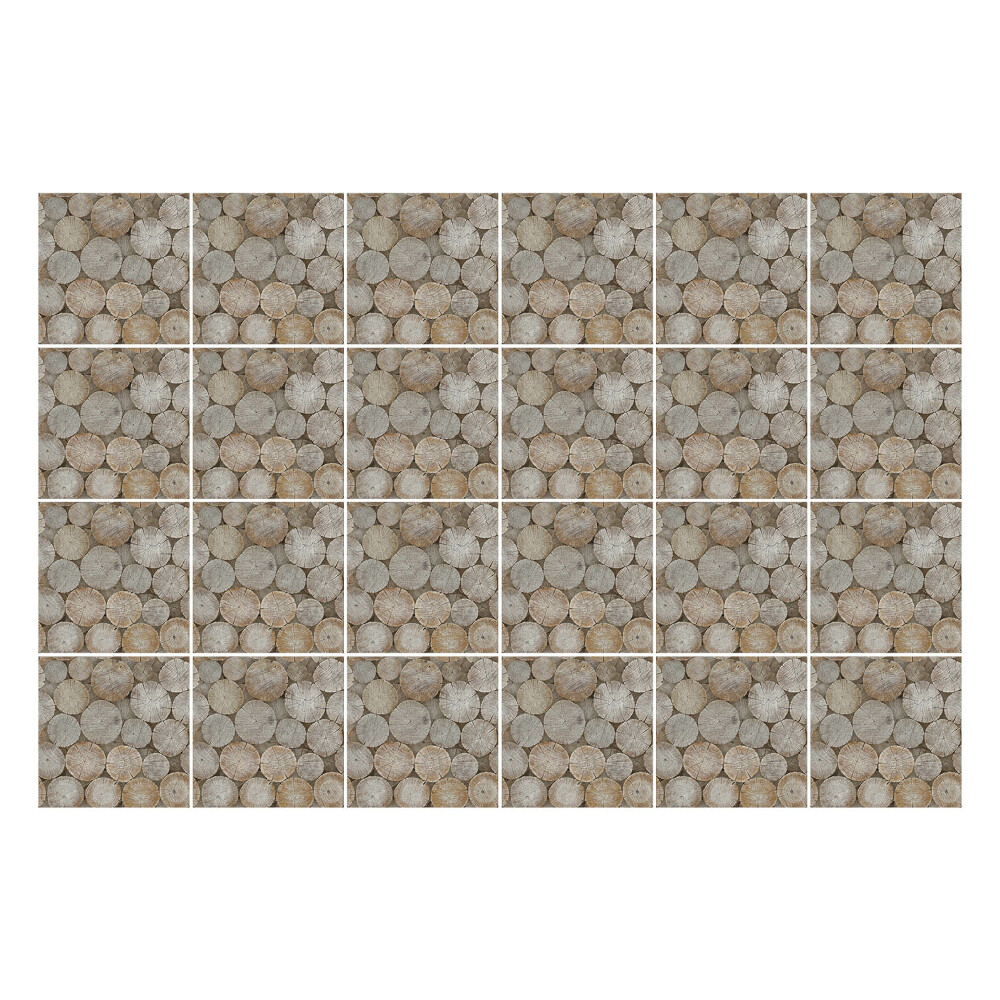 Nálepka na dlaždice Kulaté kmeny stromů