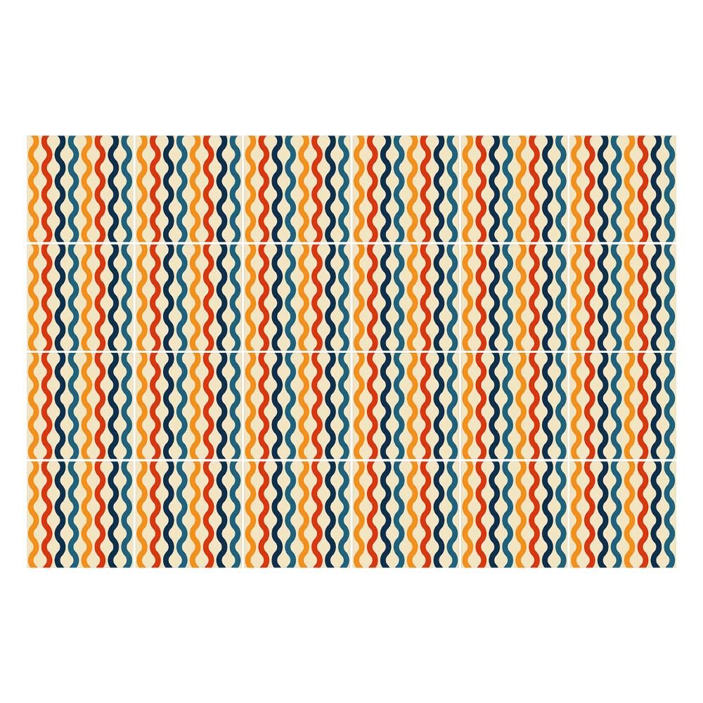 Nálepka na dlaždice Vlnité linie v rytmu