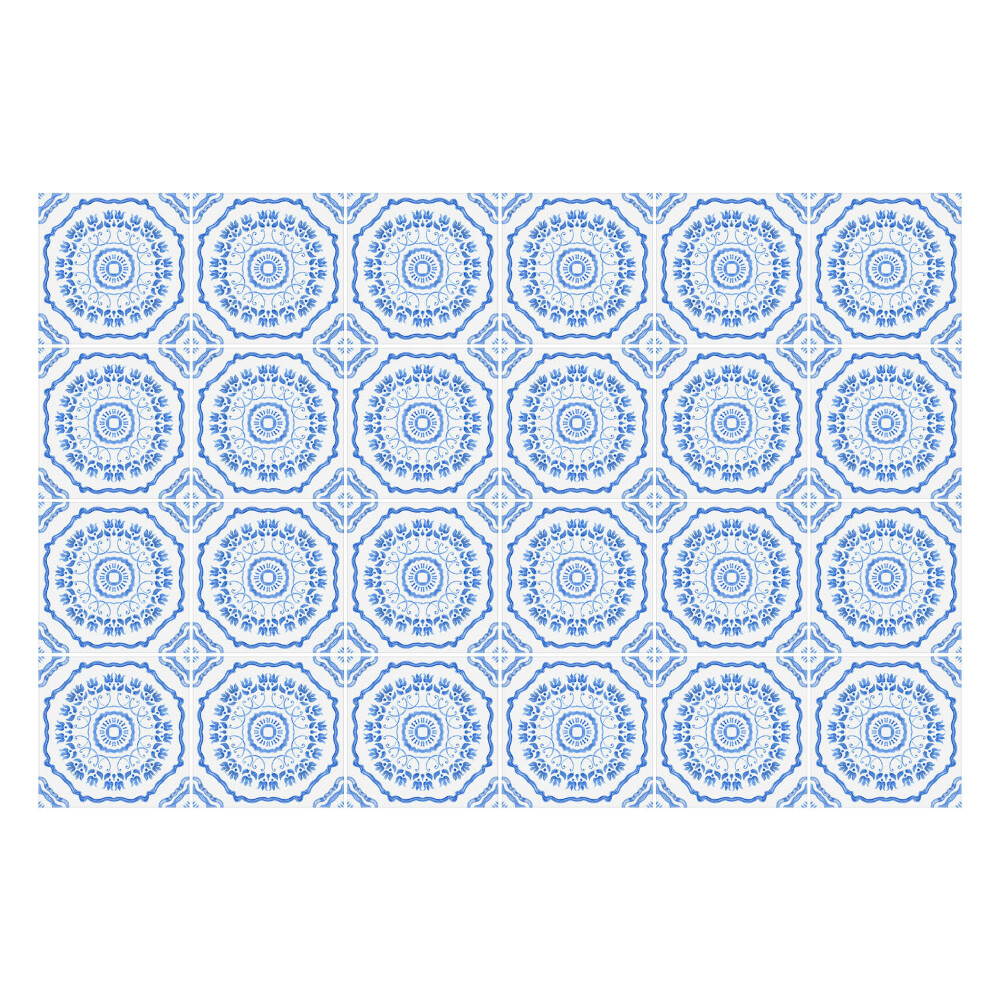 Nálepka na dlaždice Květinové ornamenty v dlaždicích