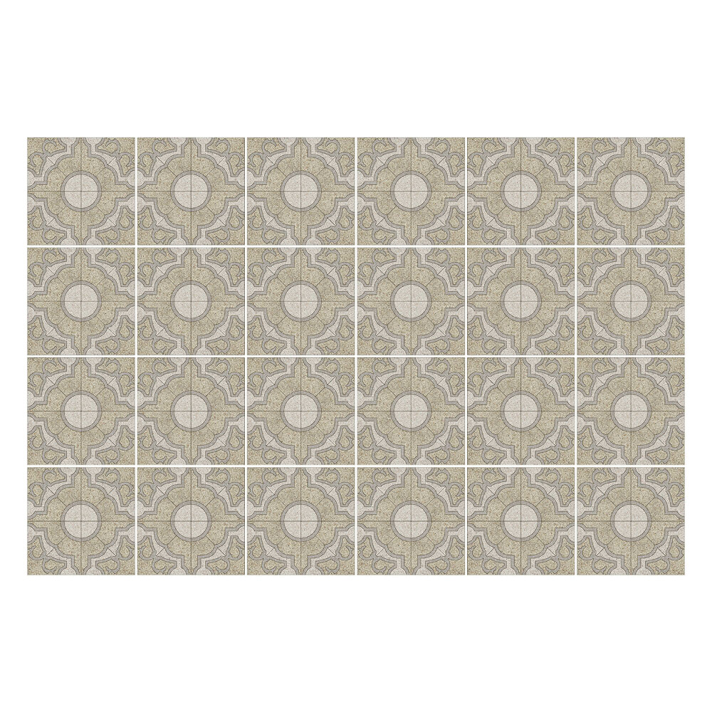 Samolepka na dlaždice Geometrické květinové motivy