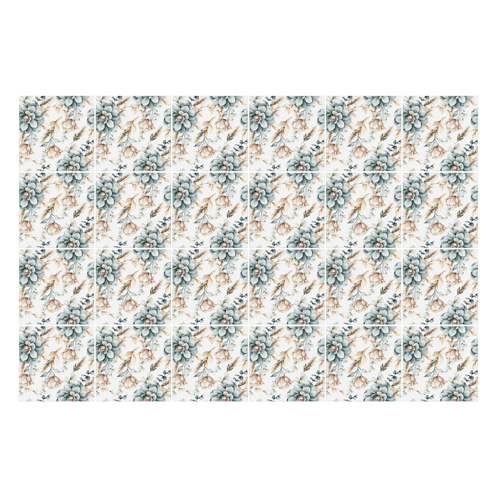 Nálepka na dlaždice Květinový motiv s listy