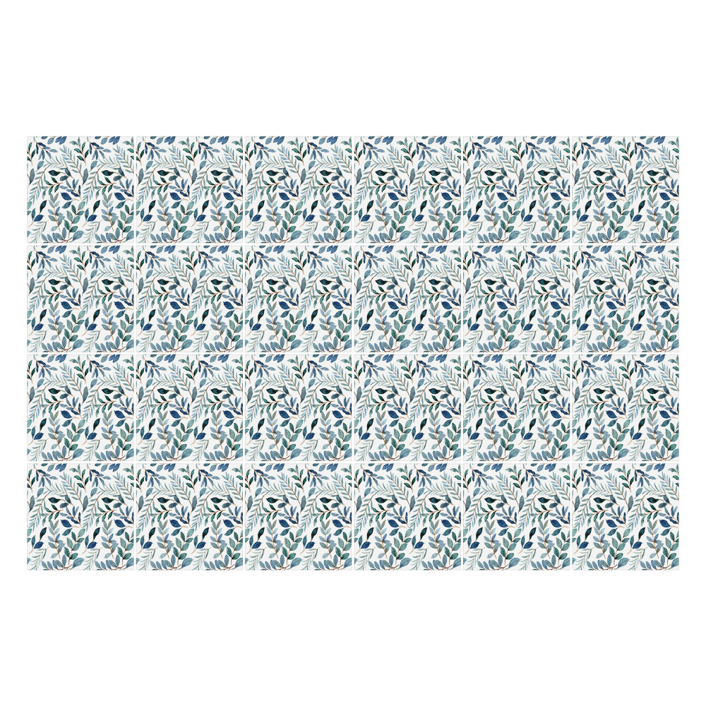 Samolepka na dlaždice Listy a větvičky ve spleti