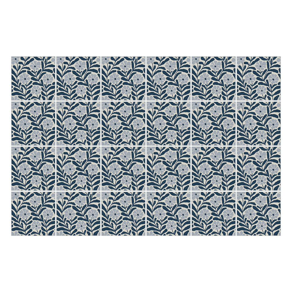 Samolepka na dlaždice Květinový vzor