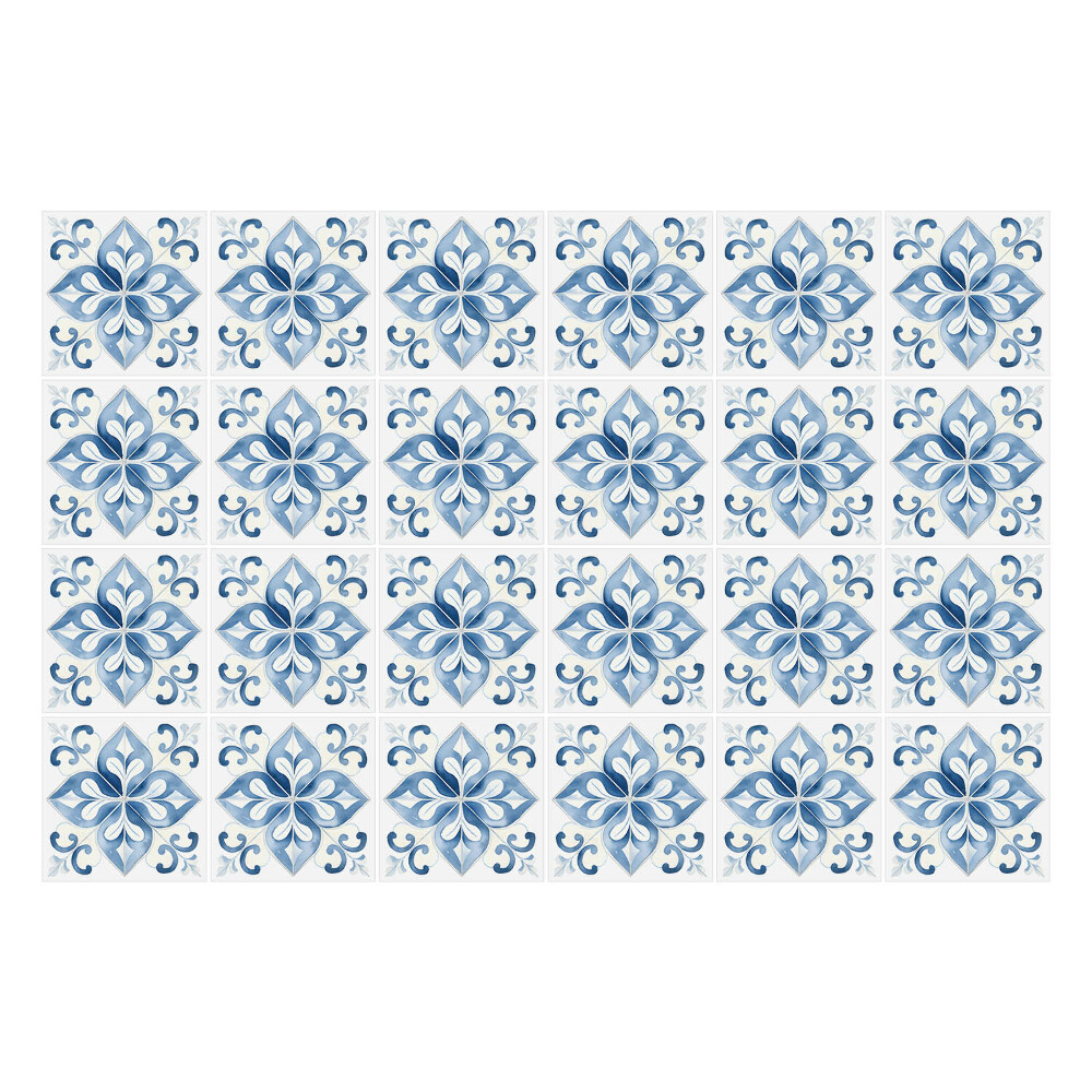 Samolepka na dlaždice Květinové ornamenty v dlaždicích