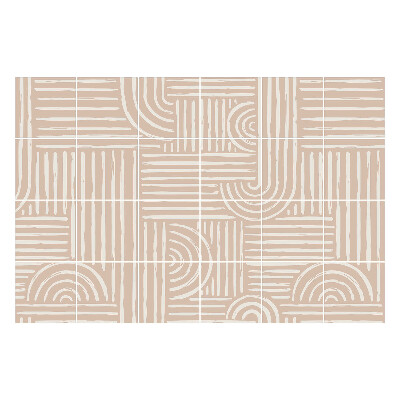 Nálepka na dlaždice Boho linie a půlkruhy