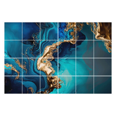 Samolepka na dlaždice Abstraktní vlna mořských tvarů