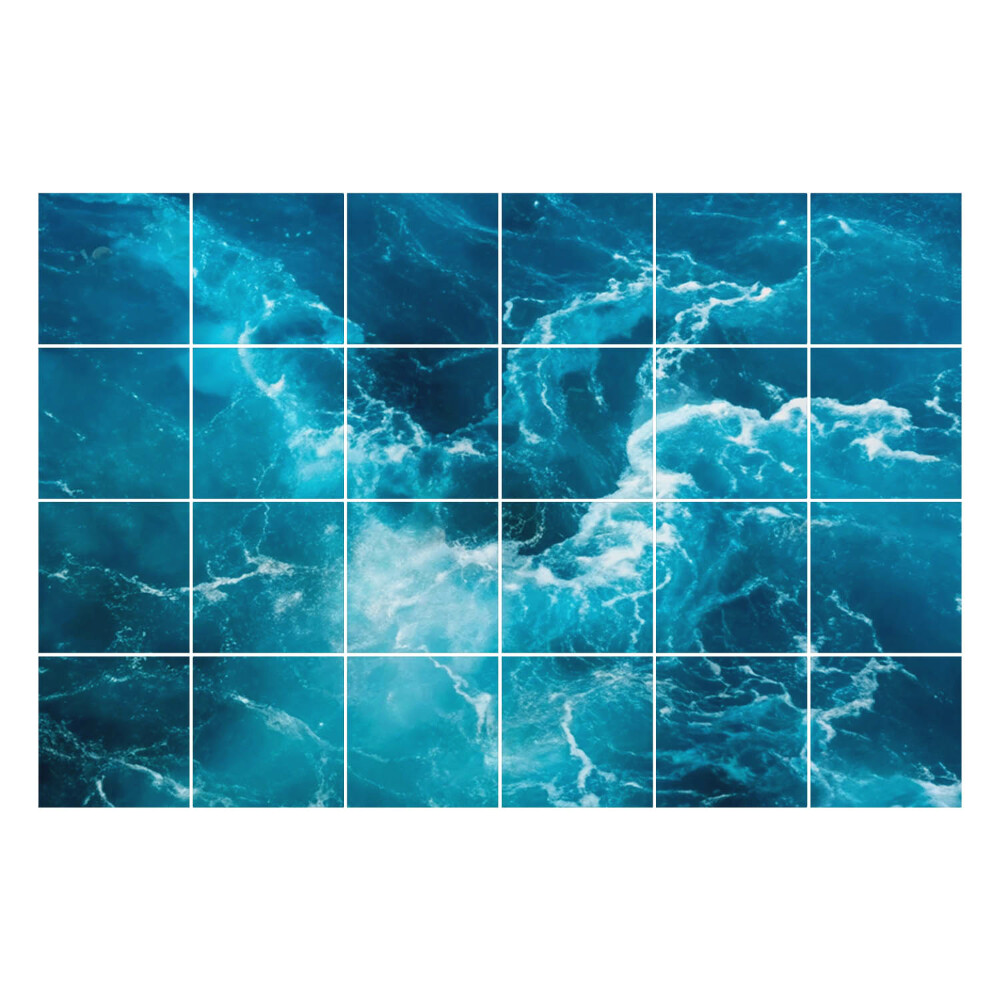 Samolepka na dlaždice Dynamické oceánské vlny