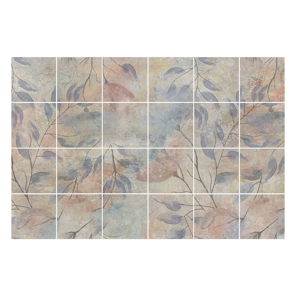 Samolepka na dlaždice Jemné listy na pozadí