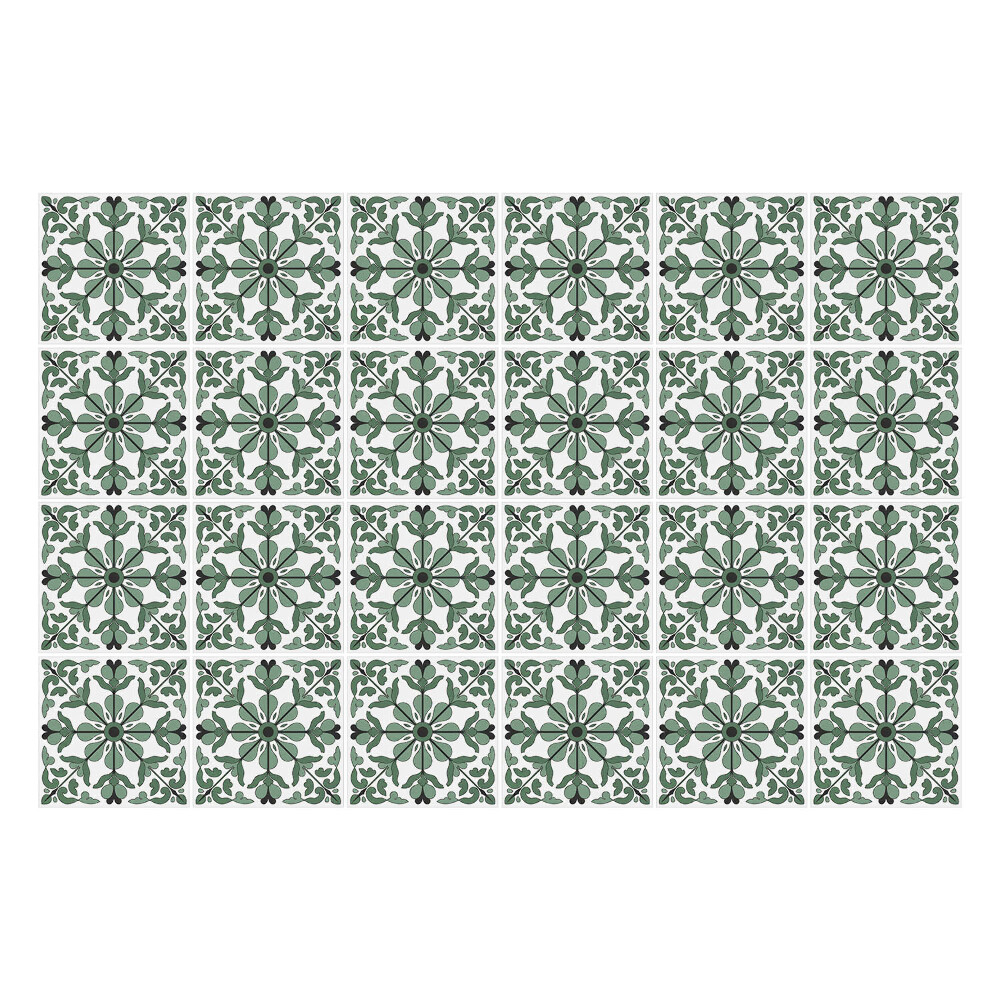 Samolepka na dlaždice Květinové ornamenty v síťovině