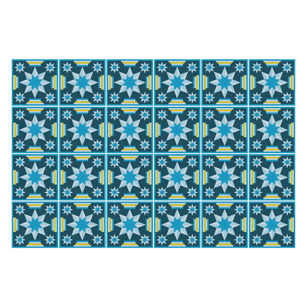 Samolepka na dlaždice Geometrické hvězdy a pruhy