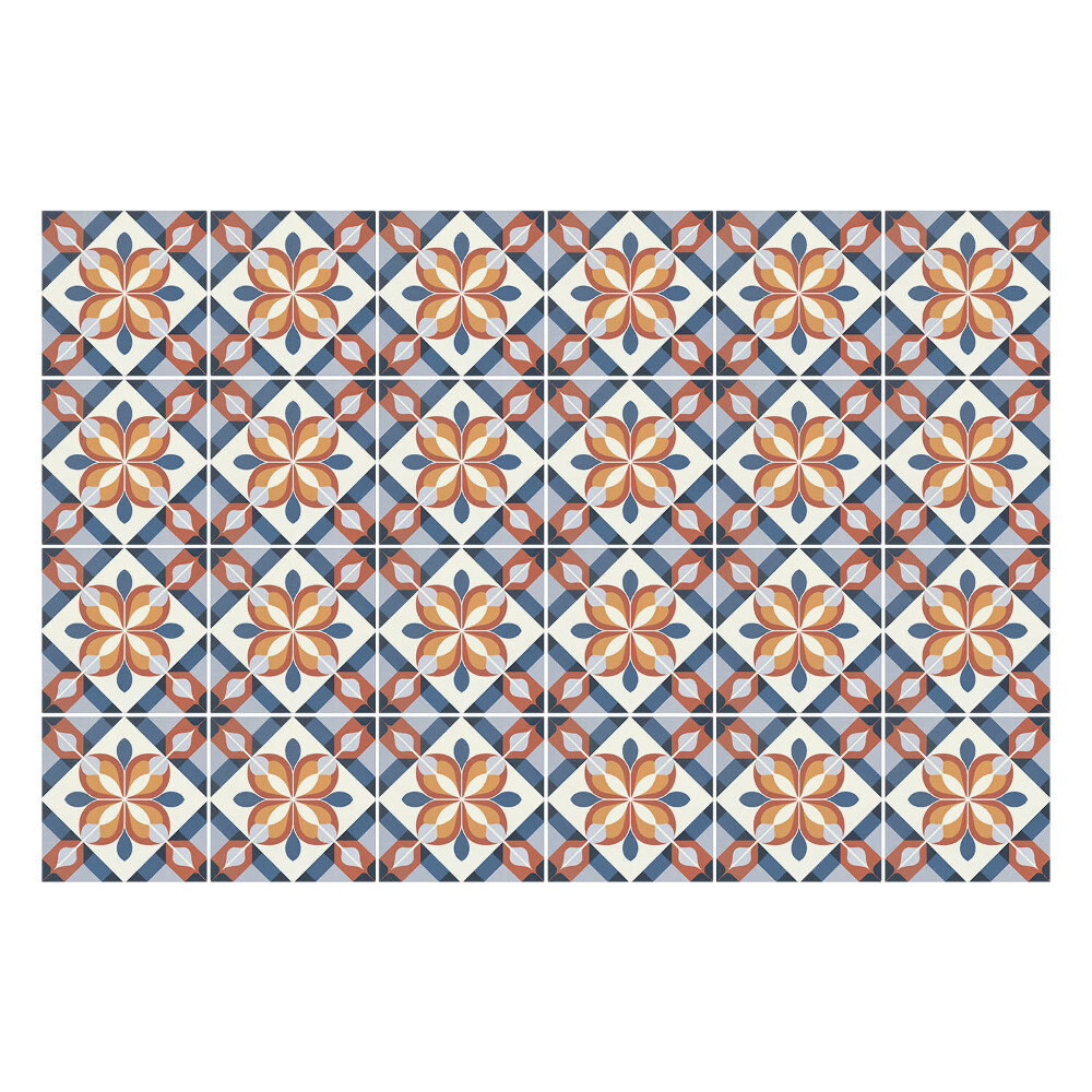 Samolepka na dlaždice Květinové motivy v síťovině