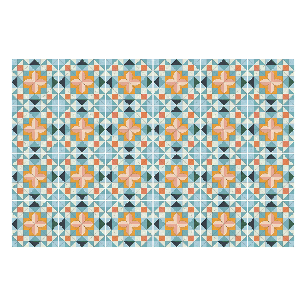 Nálepka na dlaždice Geometrické květiny v síťovině