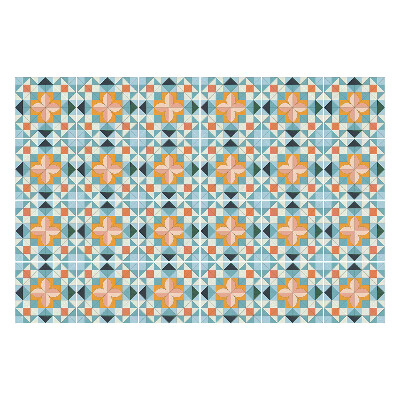 Nálepka na dlaždice Geometrické květiny v síťovině