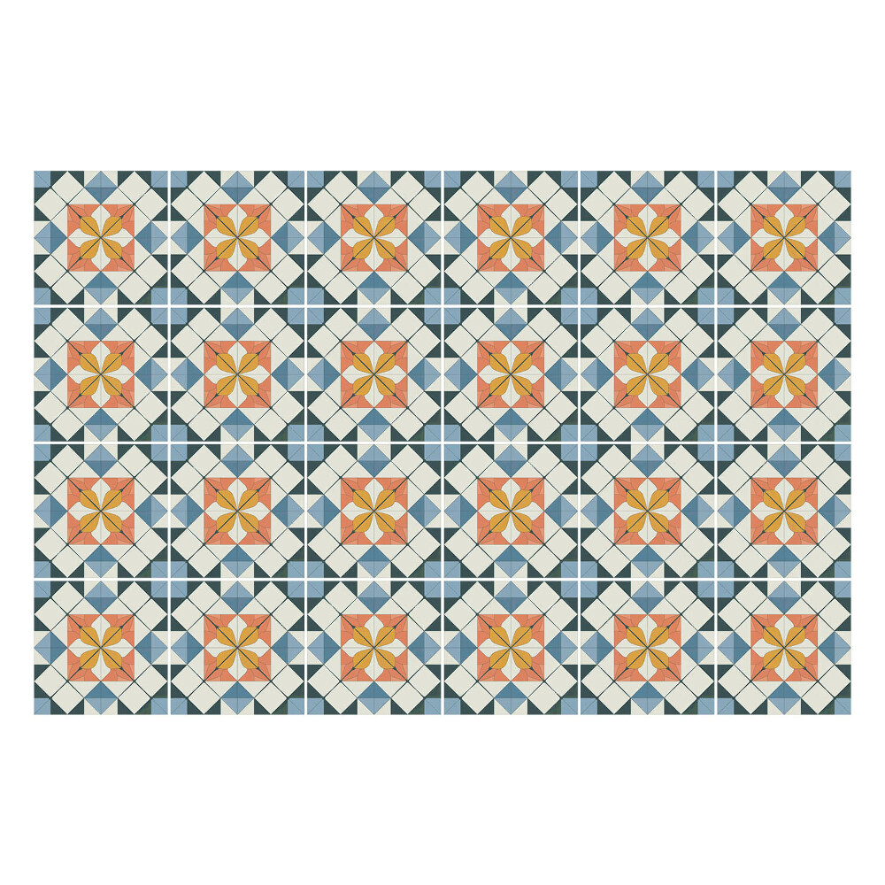 Samolepka na dlaždice Květinové motivy v síťovině