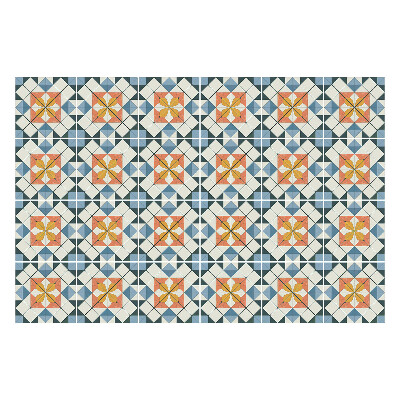 Samolepka na dlaždice Květinové motivy v síťovině