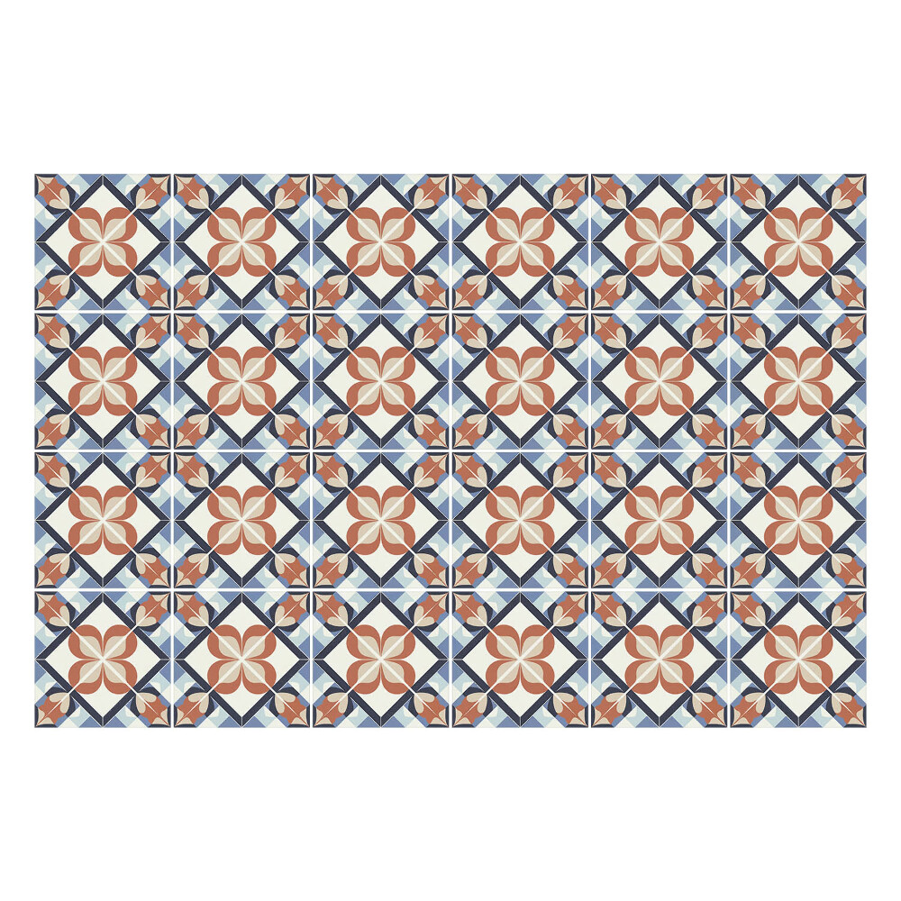 Samolepka na dlaždice Květinové motivy v kosočtvercích