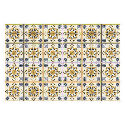 Nálepka na dlaždice Slunečné hvězdy v kostkovaném vzoru