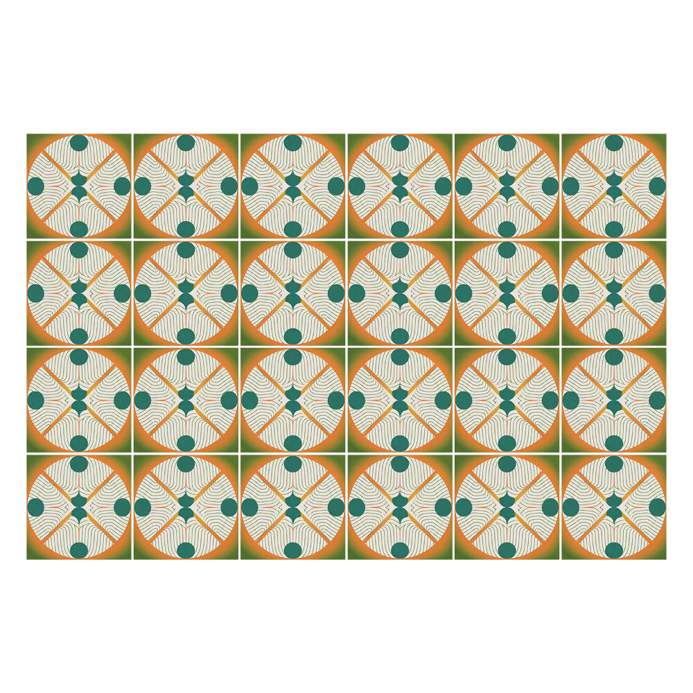 Samolepka na dlaždice Kruhy s paprsky