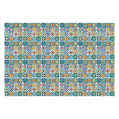 Samolepka na dlaždice Květinové mozaiky v aranžmá