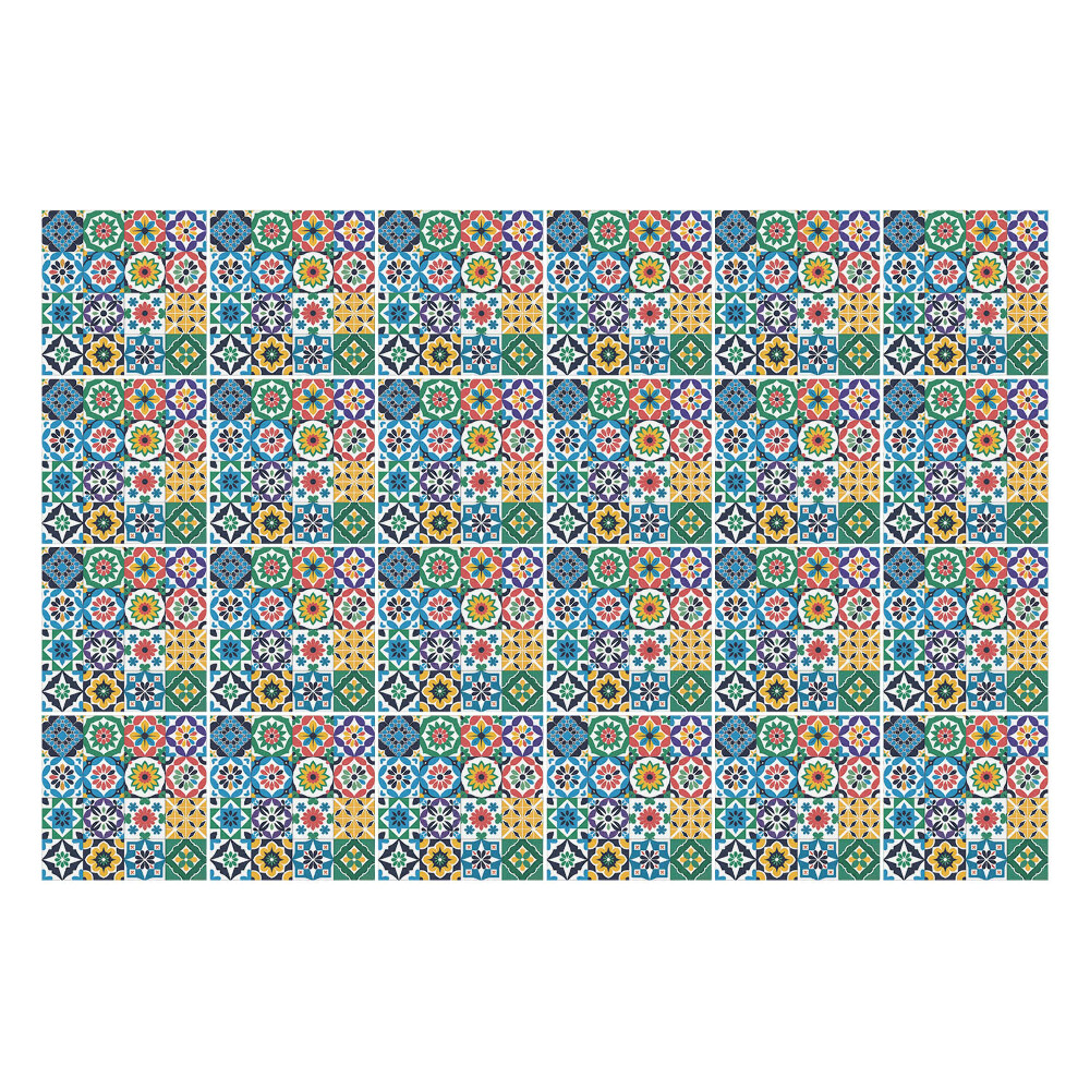 Samolepka na dlaždice Květinové ornamenty v síťovině