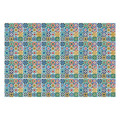 Samolepka na dlaždice Květinové ornamenty v síťovině