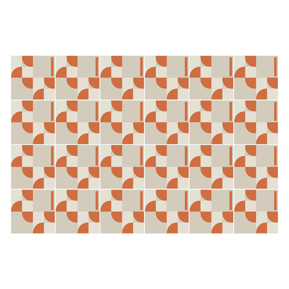 Samolepka na dlaždice Geometrie s oblouky a čarami