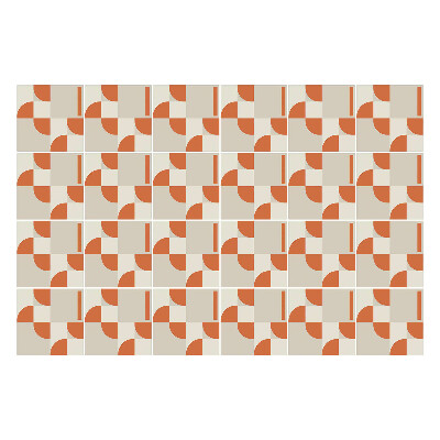 Samolepka na dlaždice Geometrie s oblouky a čarami