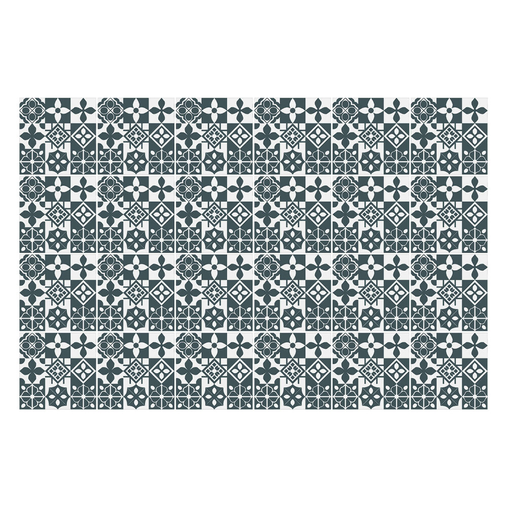 Samolepka na dlaždice Geometrické květinové motivy