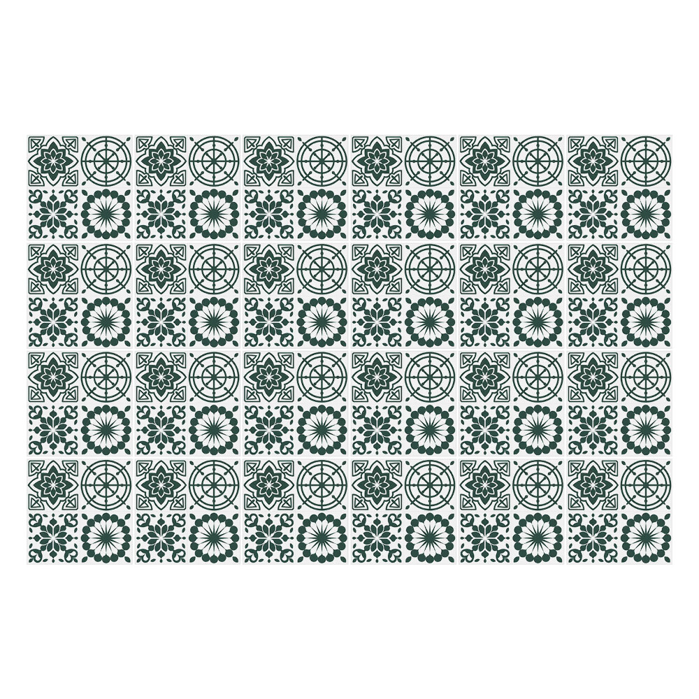 Samolepka na dlaždice Geometrické květiny a kruhy