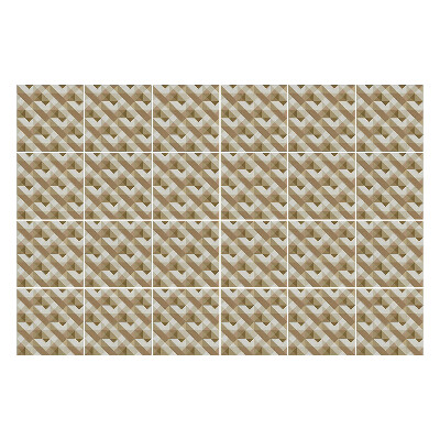 Samolepka na dlaždice Geometrické trojúhelníky v mřížce