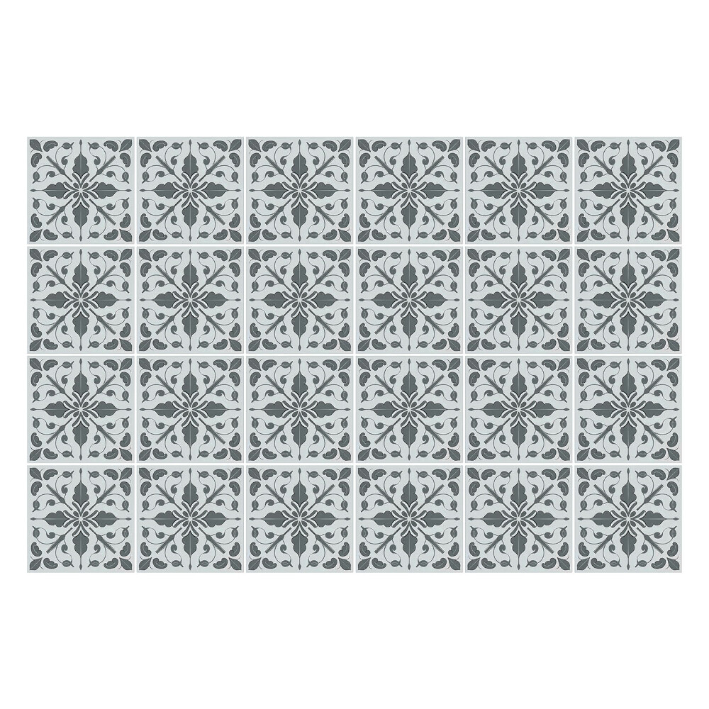 Samolepka na dlaždice Květinové ornamenty v síťovině