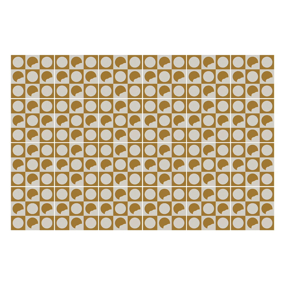 Nálepka na dlaždice Abstraktní kruhy a listy