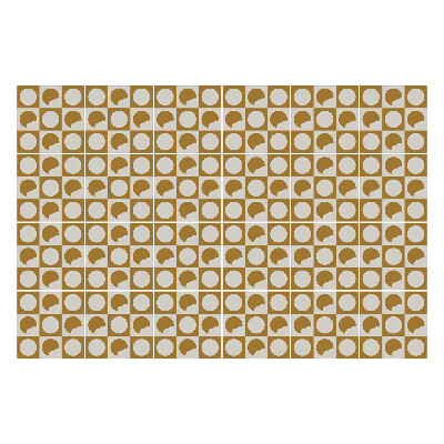 Nálepka na dlaždice Abstraktní kruhy a listy