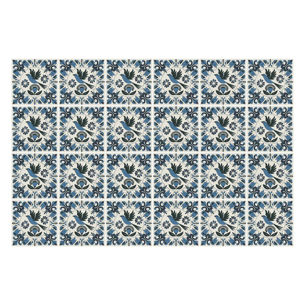 Samolepka na dlaždice Květinové ornamenty v aranžmá