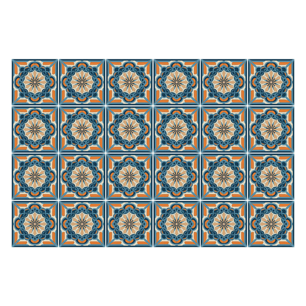 Samolepka na dlaždice Květinové motivy v síťovině