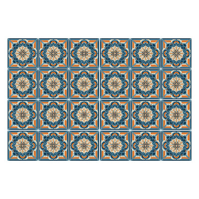 Samolepka na dlaždice Květinové motivy v síťovině